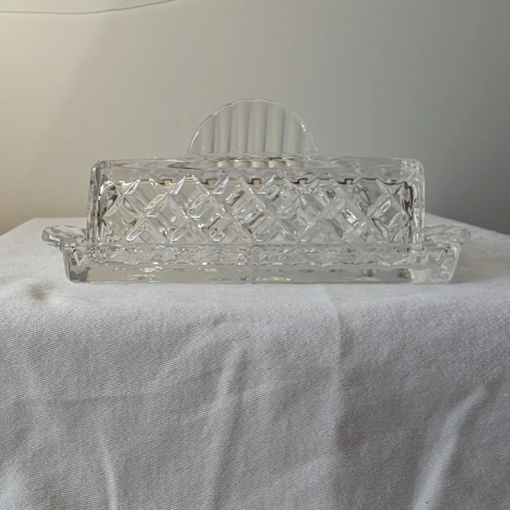 Gorham Crystal King Edward Covered Butter Dish Discontinued